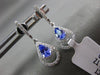 ESTATE .60CT DIAMOND & AAA TANZANITE 14KT WHITE GOLD TEAR DROP HANGING EARRINGS