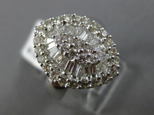 ESTATE LARGE 1.92CT DIAMOND 18K WHITE GOLD MARQUISE CLUSTER FRIENDSHIP LOVE RING