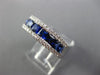 ESTATE WIDE 1.93CT DIAMOND & AAA SAPPHIRE 18K WHITE GOLD SQUARE ANNIVERSARY RING