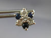 ANTIQUE .95CT DIAMOND & AAA SAPPHIRE 14KT WHITE GOLD STAR BURST EARRINGS #22485