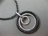 ESTATE .50CT DIAMOND 14KT WHITE & BLACK GOLD 3D TRI CIRCLE ROPE FLOATING PENDANT