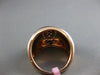 ESTATE WIDE .20CT DIAMOND & BURGUNDY ENAMEL 14KT ROSE GOLD OVAL ETOILE FUN RING