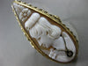 ANTIQUE MASSIVE .02CT DIAMOND 14KT WHITE & YELLOW GOLD LADY CAMEO FILIGREE RING