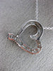 ESTATE .77CT DIAMOND 14K WHITE GOLD 3D CLASSIC OPEN HEART FLOATING PENDANT #3210