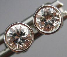 ESTATE .50CT DIAMOND 14K WHITE GOLD CLASSIC SOLITAIRE BEZEL STUD EARRINGS #19008