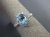 ESTATE 1.12CT DIAMOND & AAA OVAL AQUAMARINE 14KT WHITE GOLD 3D ENGAGEMENT RING
