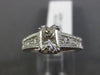 ESTATE 1.52CT ROUND & CUSHION DIAMOND 14KT WHITE GOLD 3D LUCIDA ENGAGEMENT RING