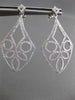 ESTATE LARGE 1.25CT ROUND DIAMOND 14KT WHITE GOLD 3D FILIGREE HANGING EARRINGS