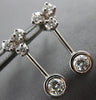 ANTIQUE .64CT DIAMOND 18KT WHITE GOLD CLASSIC SOLITAIRE HANGING EARRINGS #11366