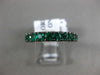 ESTATE 1.17CT AAA EMERALD 14K WHITE GOLD 3/4 ETERNITY WEDDING ANNIVERSARY RING