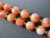 ESTATE EXTRA LONG AAA CORAL 14KT YELLOW GOLD 3D CLASSIC BEAD NECKLACE #26094