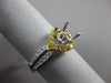 WIDE .6CT WHITE & FANCY YELLOW DIAMOND 18K 2TONE GOLD SEMI MOUNT ENGAGEMENT RING