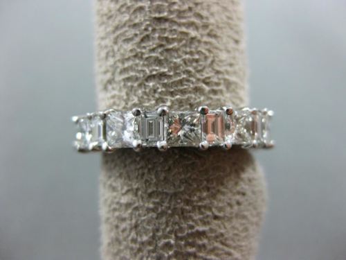 LARGE 5.75CT PRINCESS & BAGUETTE DIAMOND 14K WHITE GOLD 3D ETERNITY WEDDING RING