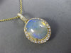 ESTATE 3.73CT DIAMOND & AAA OPAL 14KT YELLOW GOLD 3D CLASSIC OVAL HALO PENDANT