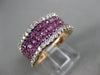 ESTATE WIDE 2.11CT DIAMOND & AAA PINK SAPPHIRE 18K ROSE GOLD 3D ANNIVERSARY RING