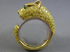 LARGE 2.59CT FANCY YELLOW DIAMOND & AAA EMERALD 18K YELLOW GOLD HAPPY TIGER RING