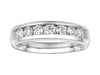 ESTATE 1.0CT DIAMOND 14KT WHITE GOLD 3D CLASSIC CHANNEL 7 STONE ANNIVERSARY RING