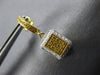 ESTATE .58CT WHITE & FANCY YELLOW DIAMOND 18KT YELLOW GOLD 3D SQUARE EARRINGS
