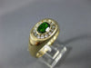 ESTATE 1.25CT DIAMOND & AAA GREEN GARNET 14KT YELLOW GOLD OVAL CLASSIC MENS RING