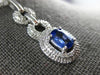 ESTATE LARGE 1.37CT DIAMOND & AAA SAPPHIRE 14KT WHITE GOLD OVAL JOURNEY PENDANT