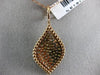 ESTATE EXTRA LARGE 2.20CT MULTI COLOR DIAMOND 18K ROSE GOLD 3D TEAR DROP PENDANT