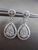 ESTATE .69CT ROUND DIAMOND 14KT WHITE GOLD PEAR SHAPE HALO CLUSTER DROP EARRINGS
