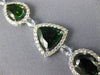 ESTATE EXTRA LARGE 21.40CT DIAMOND & AAA GREEN GARNET 18K WHITE GOLD 3D BRACELET