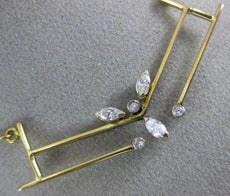 ANTIQUE .40CT DIAMOND 18K WHITE & YELLOW GOLD 3D V SHAPE FLOATING NECKLACE #3635