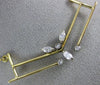ANTIQUE .40CT DIAMOND 18K WHITE & YELLOW GOLD 3D V SHAPE FLOATING NECKLACE #3635