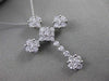 ESTATE LARGE 1CT DIAMOND 14KT WHITE GOLD FLORAL SNOWFLAKE CROSS FLOATING PENDANT