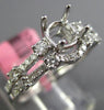 ESTATE .44CT DIAMOND 18K WHITE GOLD SEMI ETERNITY SEMI MOUNT ENGAGEMENT RING SET