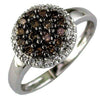 .55CT WHITE & CHOCOLATE FANCY DIAMOND 14K WHITE GOLD 3D FLOWER CLUSTER HALO RING