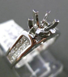 ESTATE .50CT DIAMOND 18K WHITE GOLD 3D FILIGREE HEART SEMI MOUNT ENGAGEMENT RING