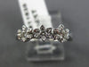 ESTATE .15CT DIAMOND 18KT WHITE GOLD STAR FLOWER PAST PRESENT FUTURE RING #11635