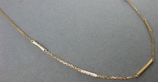 ESTATE .18CT ROUND DIAMOND 18KT ROSE GOLD 3D CLASSIC BAR BY THE YARD NECKLACE
