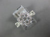 ESTATE .94CT ROUND DIAMOND 18KT WHITE GOLD 3D CLASSIC FLOWER CLUSTER LOVE RING