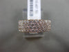 ESTATE 1.37CT DIAMOND 18K ROSE GOLD 3D MULTI ROW PAVE SEMI ETERNITY WEDDING RING