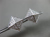 ESTATE LARGE .30CT DIAMOND 14KT WHITE GOLD CLASSIC SQUARE PYRAMID STUD EARRINGS