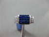 ESTATE WIDE 3.21CT DIAMOND & AAA SAPPHIRE 18KT WHITE GOLD 3D RECTANGULAR RING