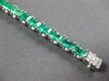 ESTATE 11.76CT DIAMOND & AAA EMERALD 18KT WHITE GOLD 3D SQUARE TENNIS BRACELET