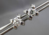 ESTATE LARGE 1.10CT DIAMOND 18KT WHITE GOLD 3D ETOILE FLOWER STUD EARRINGS #6409