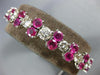 ESTATE LARGE 10.50CT DIAMOND & AAA RUBY PLATINUM 3D JOURNEY LOVE TENNIS BRACELET