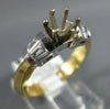 ESTATE .49CT DIAMOND 14KT 2 TONE GOLD CLASSIC 6 PRONG SEMI MOUNT ENGAGEMENT RING