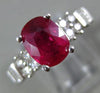 ESTATE 2.61CT DIAMOND & AAA RUBY 14KT WHITE GOLD CLASSIC ENGAGEMENT RING #26287