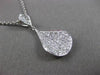 ESTATE LARGE .45CT DIAMOND 14KT WHITE GOLD 3D PEAR FLOATING DROP PENDANT & CHAIN