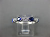 ESTATE .98CT DIAMOND & AAA SAPPHIRE 14KT WHITE GOLD 3D WEDDING ANNIVERSARY RING