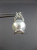 ESTATE LARGE .4CT DIAMOND & AAA SOUTH SEA PEARLS 18K WHITE GOLD HANGING EARRINGS