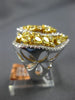 ESTATE EXTRA LARGE 2.88CT WHITE & FANCY YELLOW DIAMOND 18K TWO TONE GOLD 3D RING