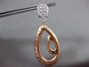 ESTATE LARGE 1.0CT DIAMOND 18KT WHITE & ROSE GOLD LOVE KNOT PEAR SHAPE EARRING