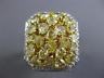 ESTATE EXTRA LARGE 5.43CT WHITE & FANCY YELLOW DIAMOND 18KT 2 TONE GOLD FUN RING